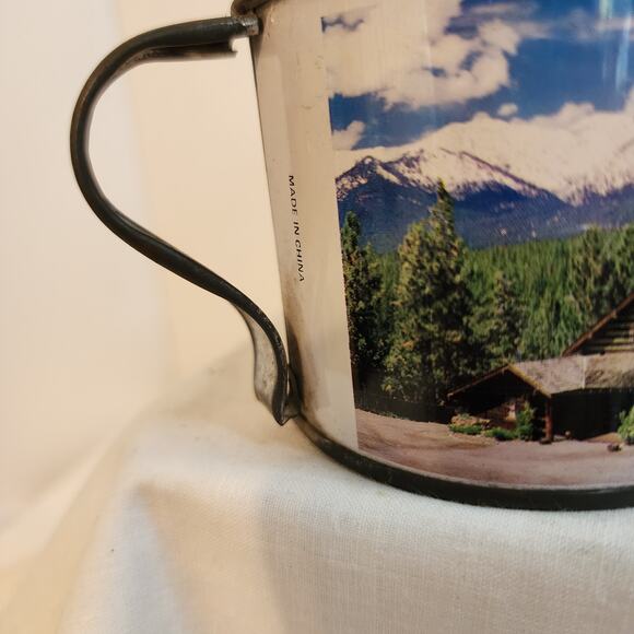 Vtg Bonanza Ponderosa Ranch Souvenir Tin Mugs Set of 2 Nevada Western TV Show - Picture 9 of 9